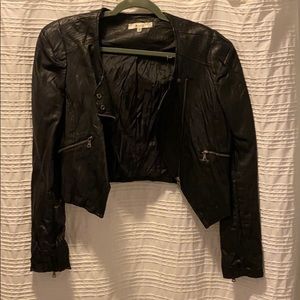 Cropped pleather jacket